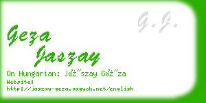 geza jaszay business card